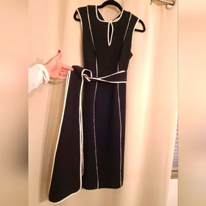 Eva Mendes - Gorgeous Black with White Detail + Adjustable Belt - NWOT - Size 4